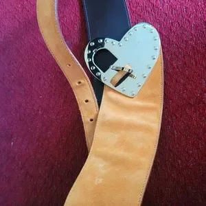 Escada | Accessories | 9s Escada Gold Suede Leather Wide  display picture 3
